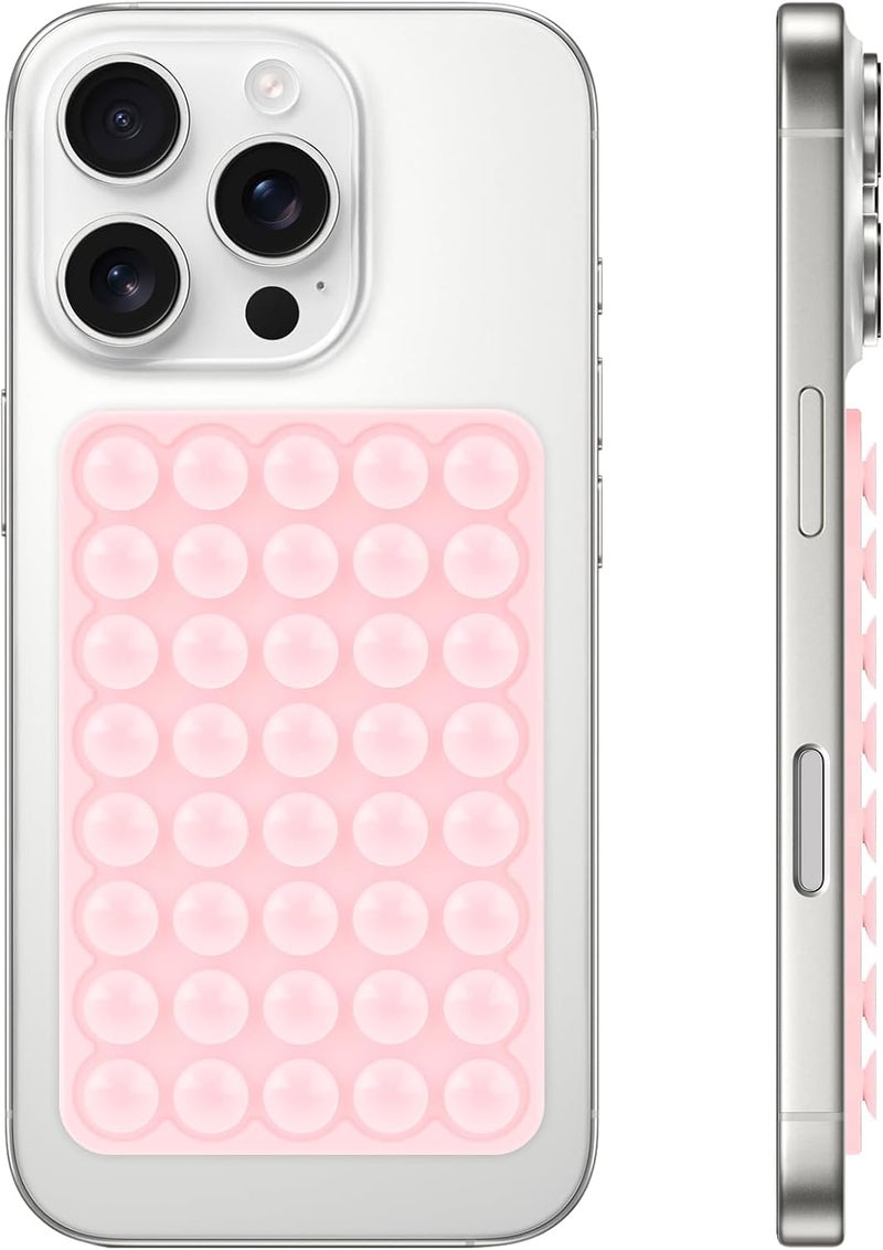 Yojaro Silicone Suction Phone Case Mount, Non Slip Suction Cup Phone Holder for Selfies and Videos, Silicon Adhesive Phone Stand Sticky for Cell Phone Light Pink - Image 1